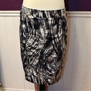 Women’s Vintage 90's Patterned Knee Length Pencil Skirt 12